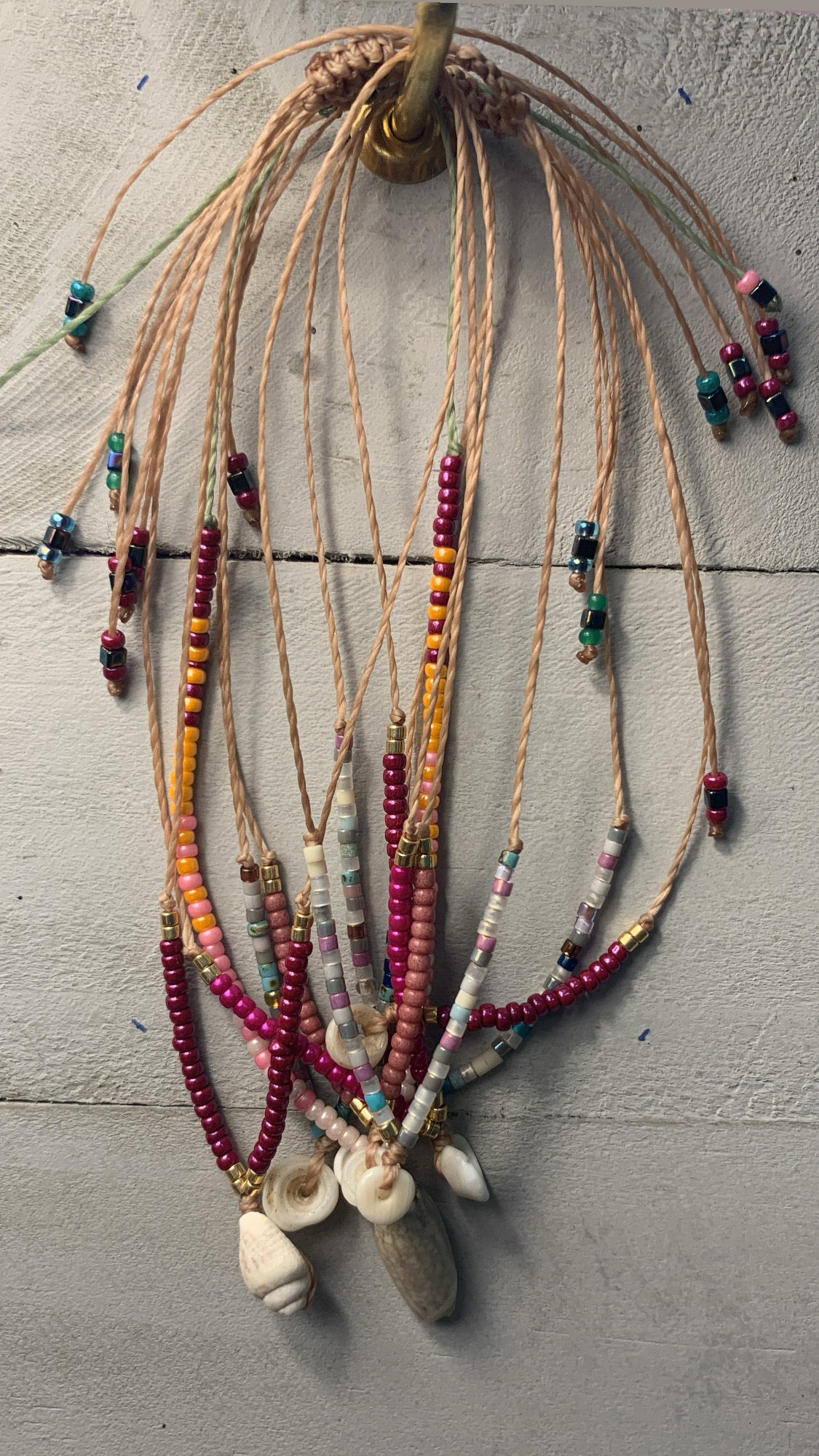 Adjustable bracelet, seed beads