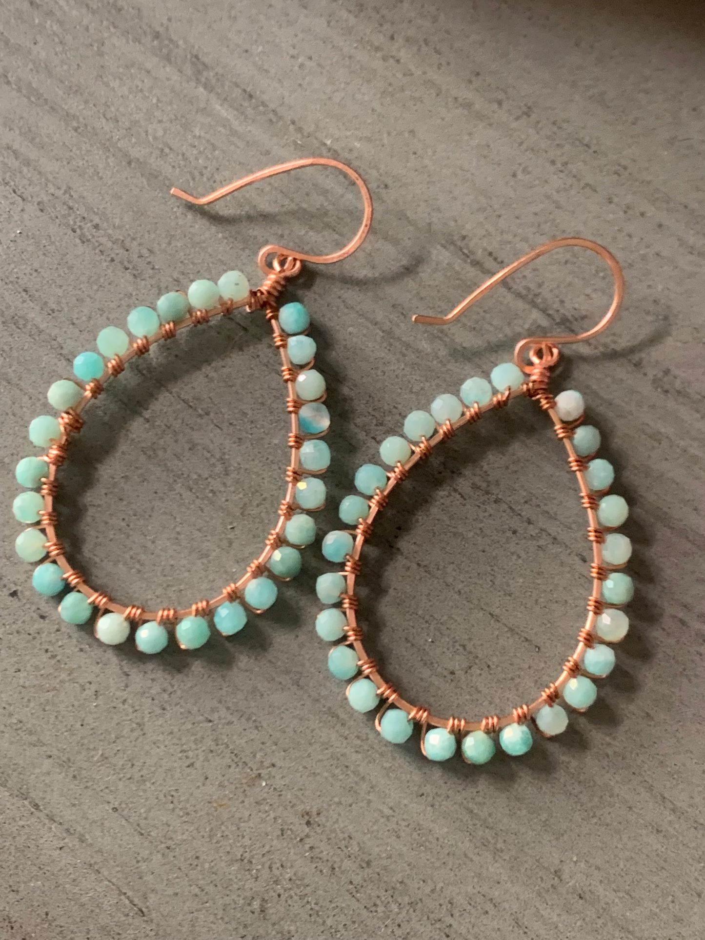 Amazonite, Copper Earrings