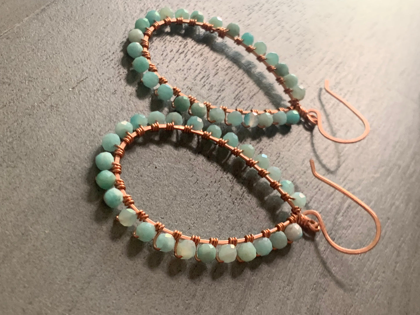 Amazonite, Copper Earrings