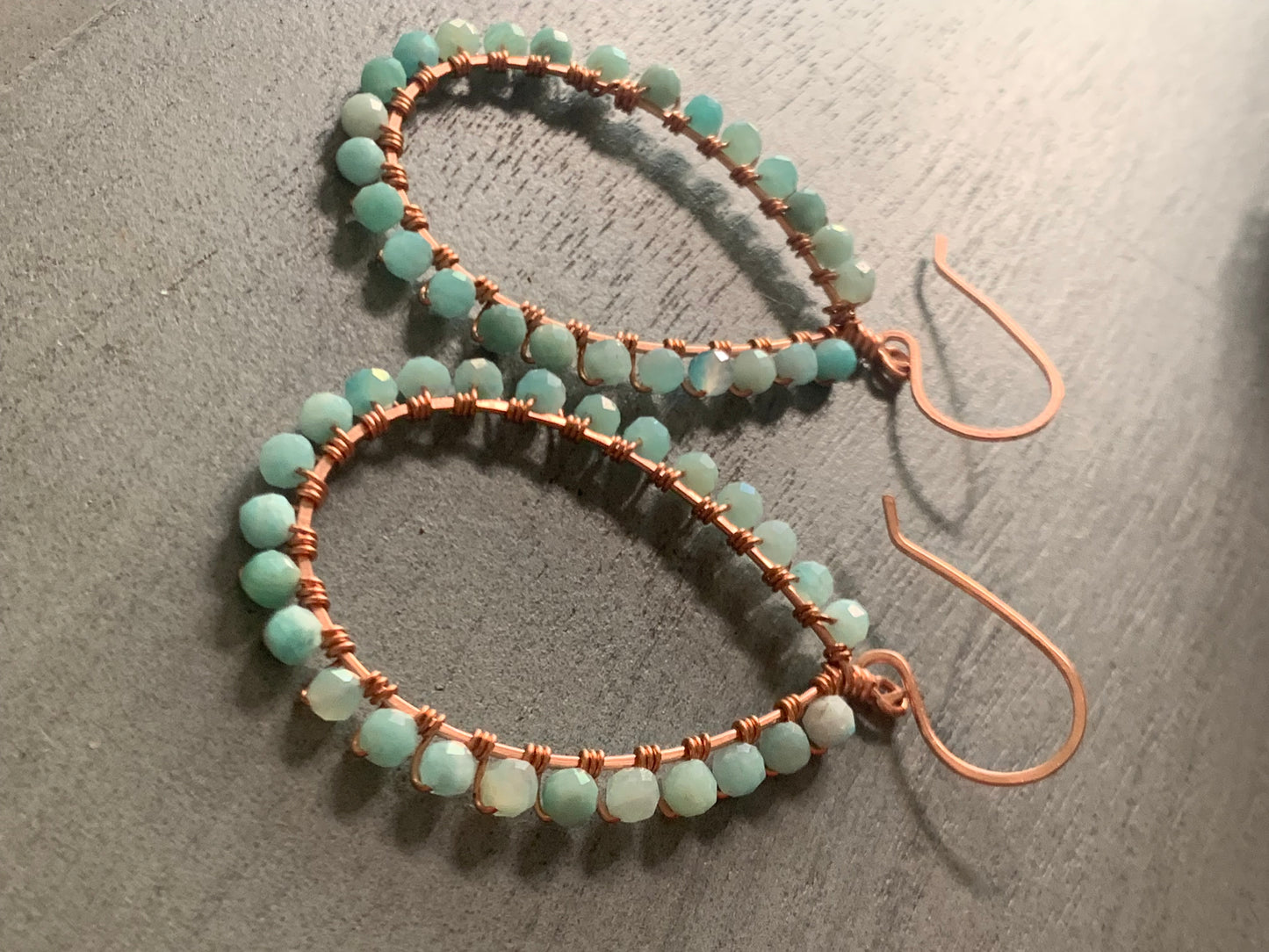 Amazonite, Copper Earrings