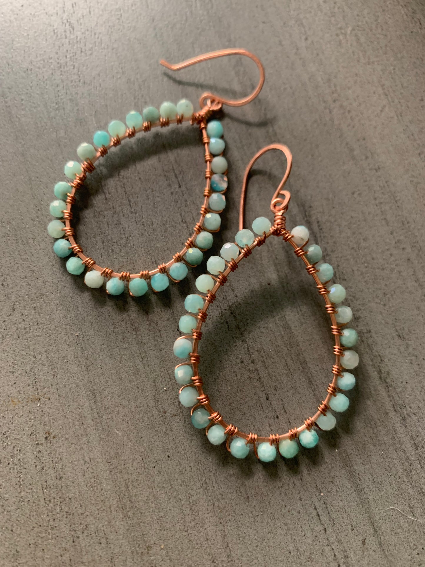 Amazonite, Copper Earrings