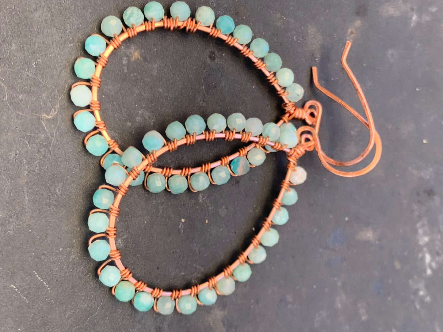 Amazonite, Copper Earrings