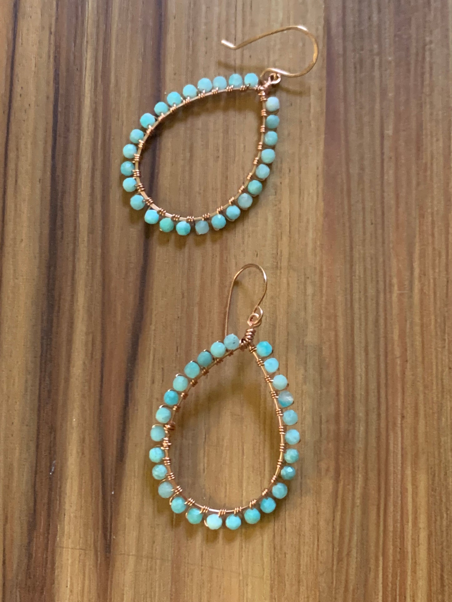 Amazonite, Copper Earrings