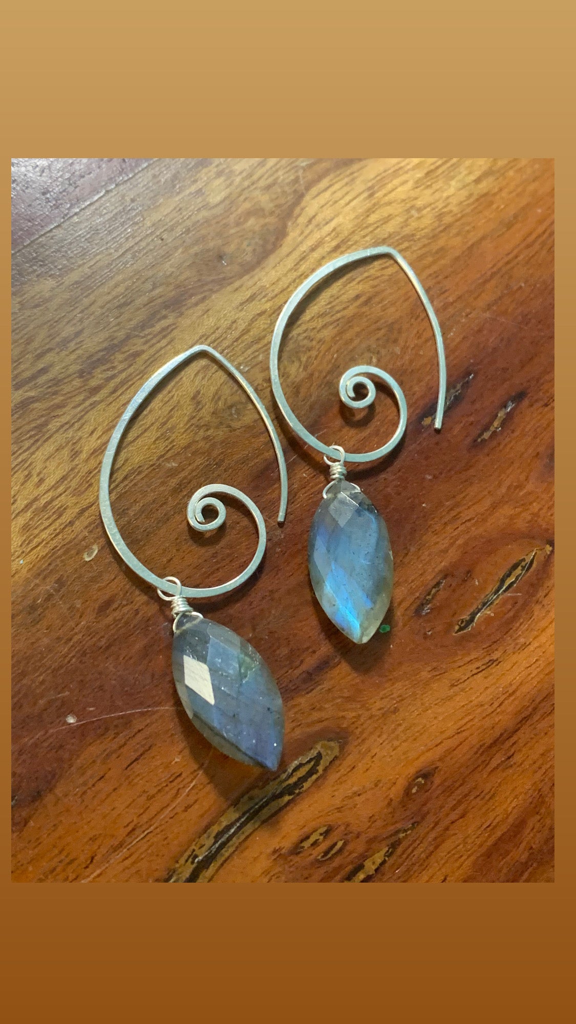 Sterling Silver Earrings, Labradorites