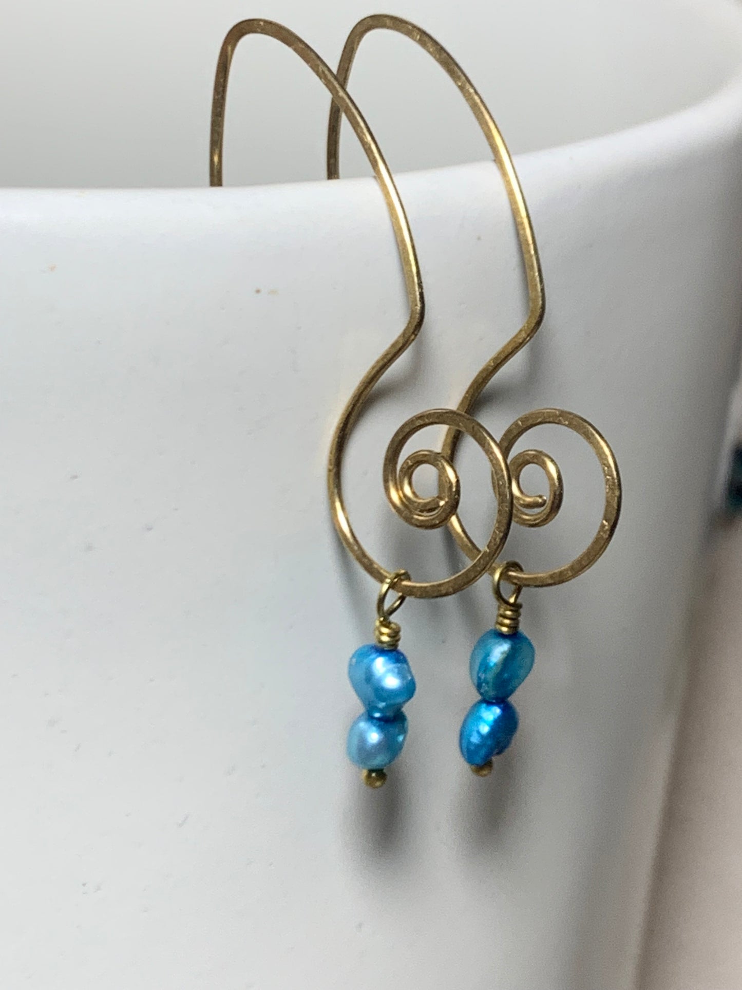 Add on Pearl charms for brass earrings