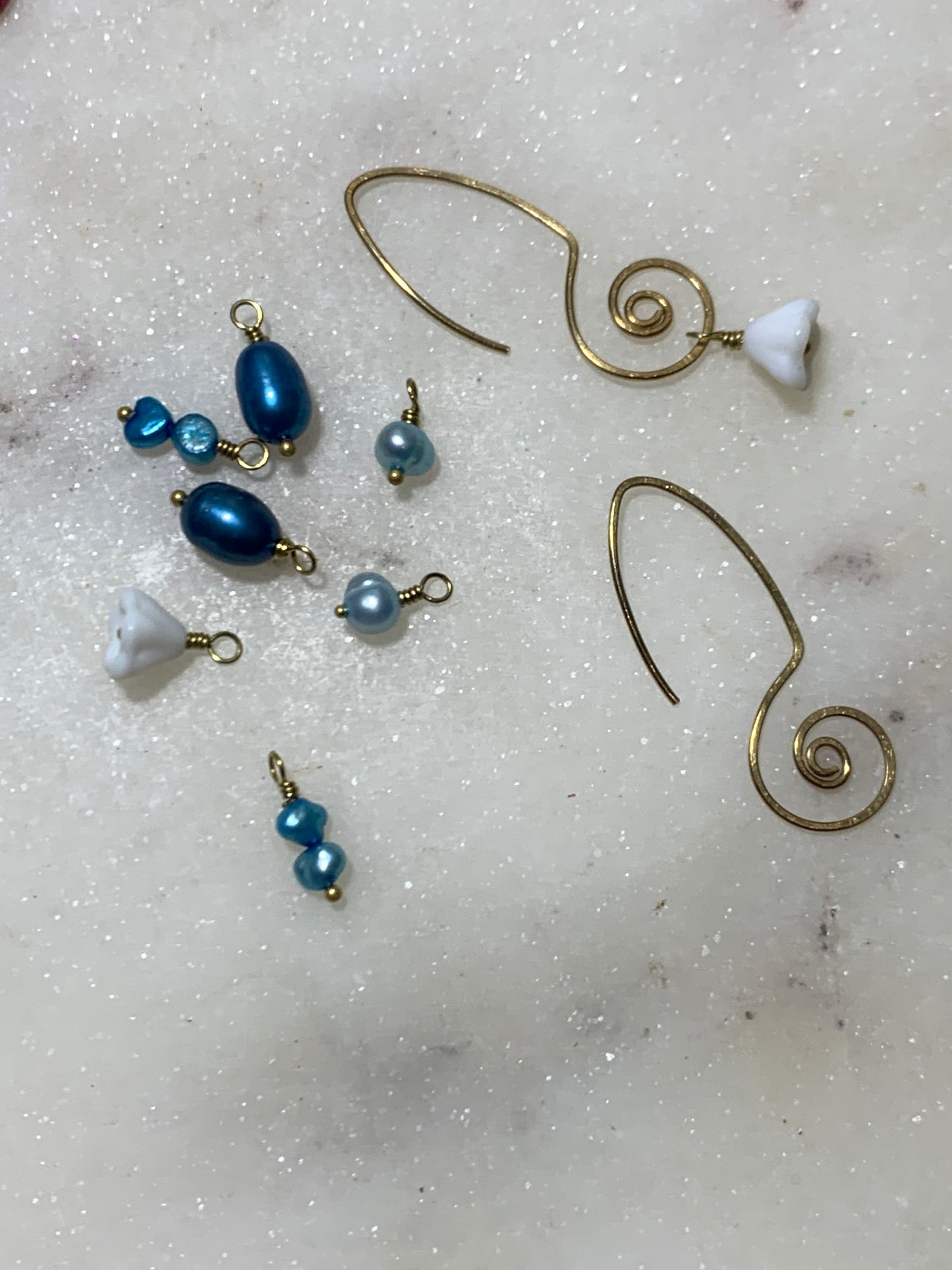 Add on Pearl charms for brass earrings