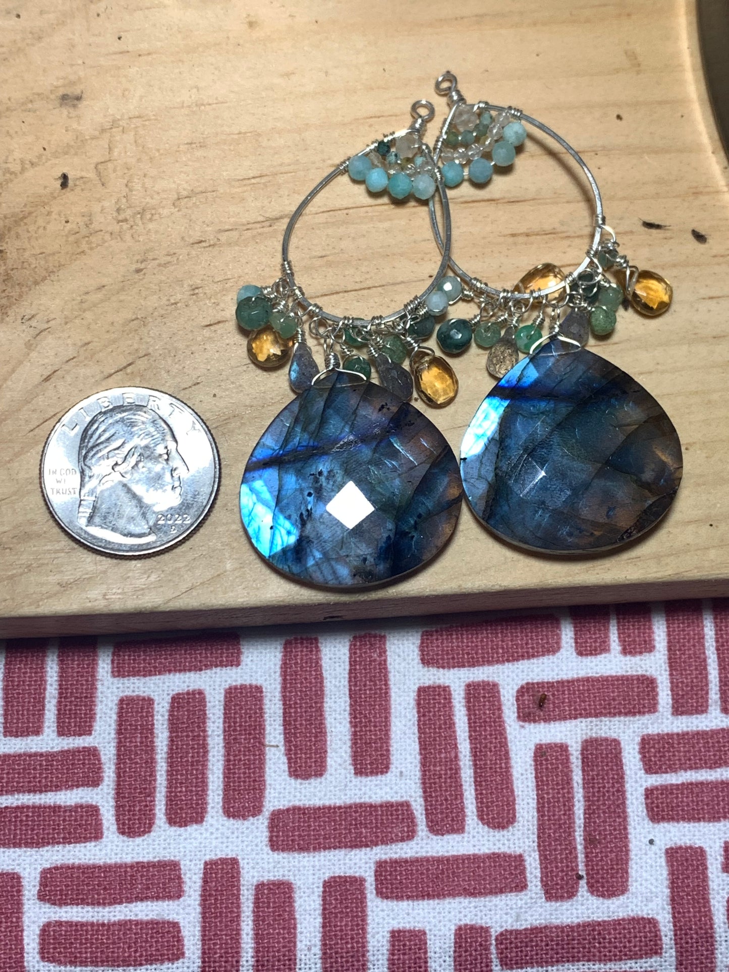 Bijoux Sterling Silver Earrings, Labradorites