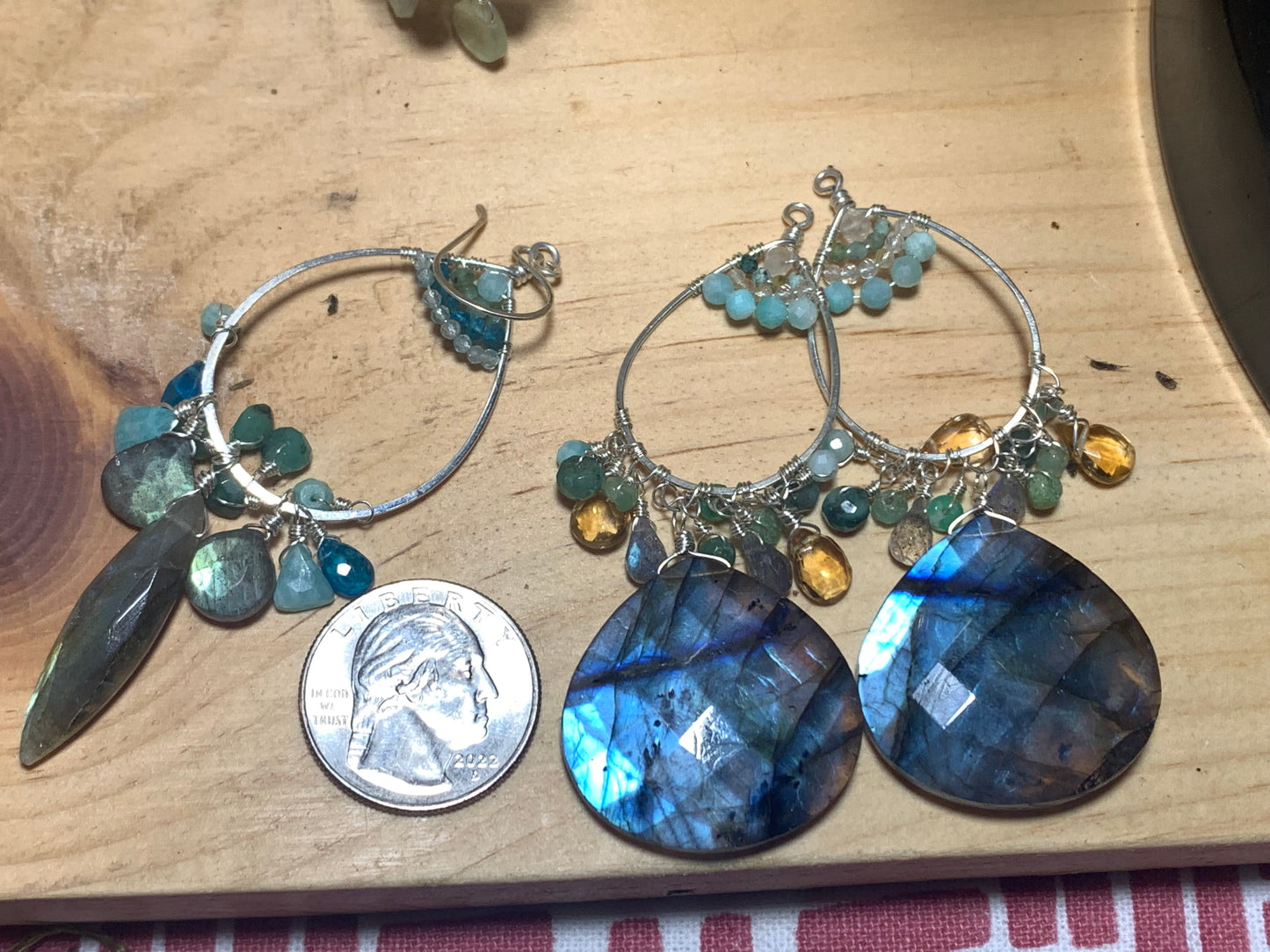 Bijoux Sterling Silver Earrings, Labradorites