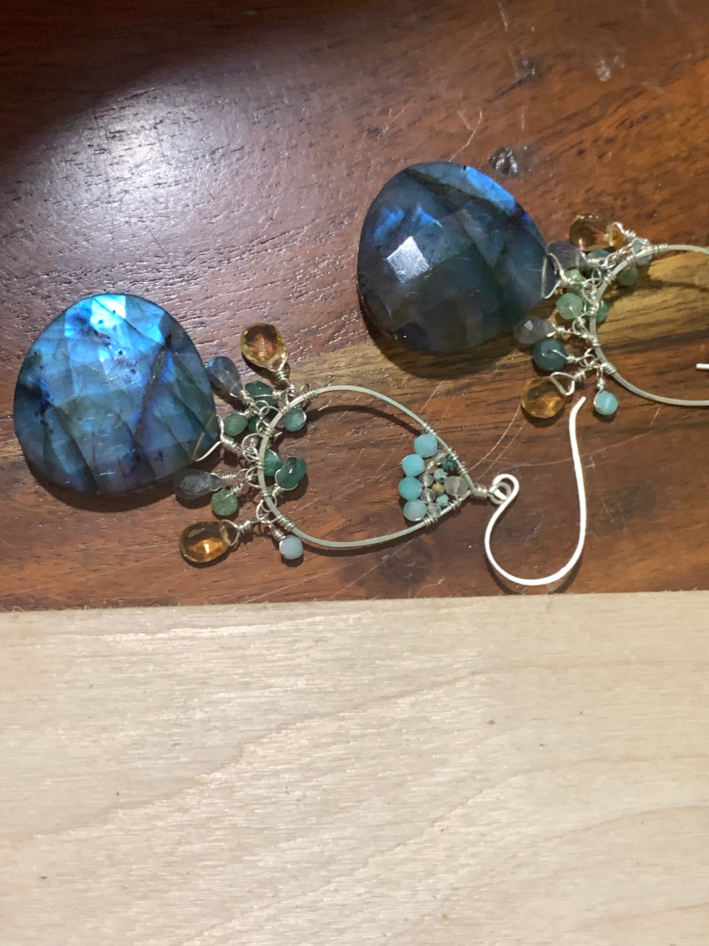 Bijoux Sterling Silver Earrings, Labradorites