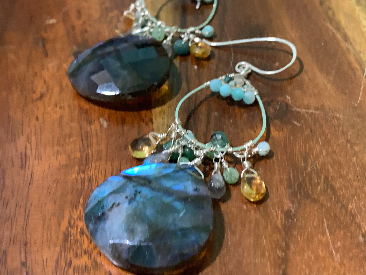 Bijoux Sterling Silver Earrings, Labradorites