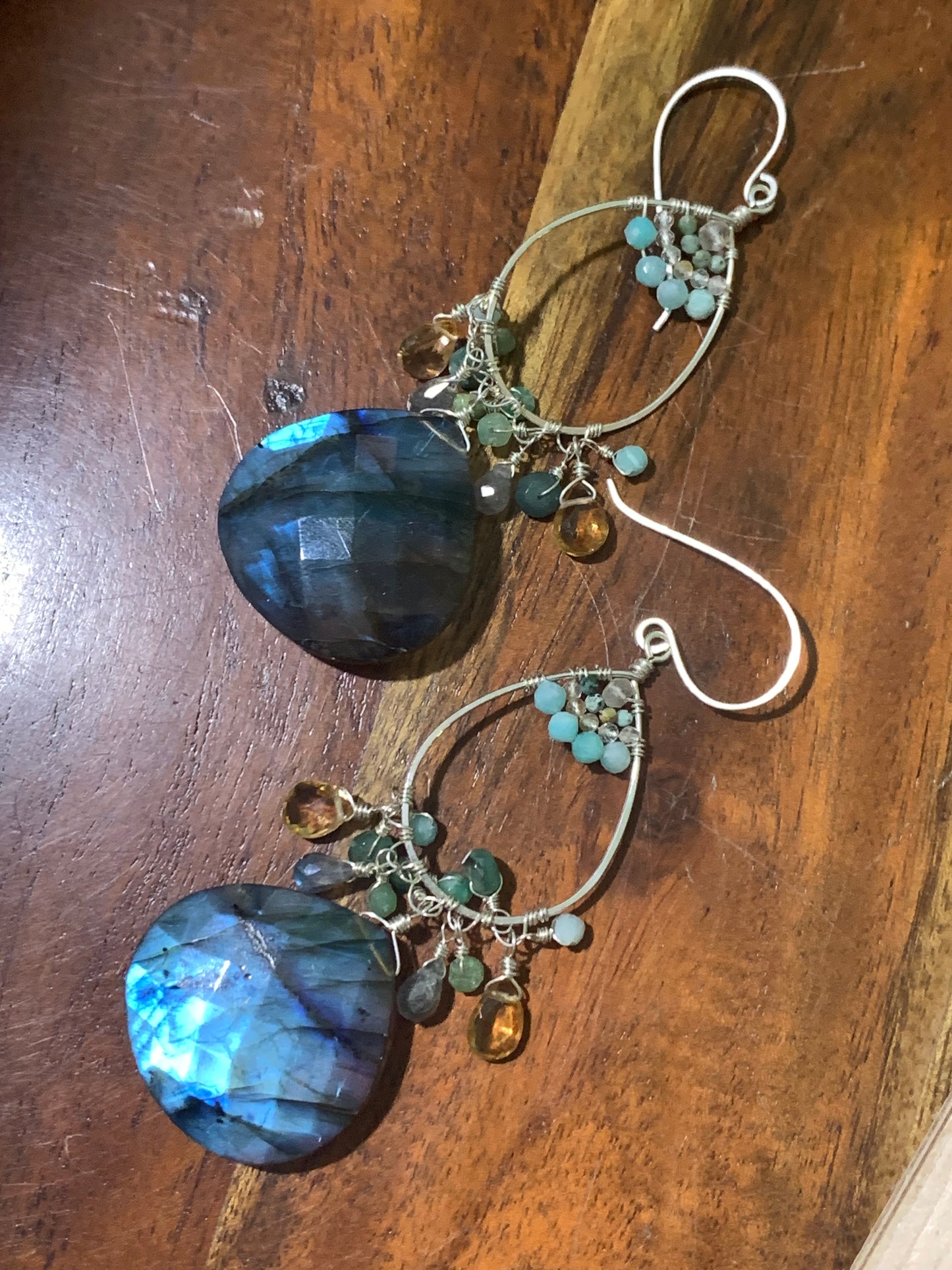 Bijoux Sterling Silver Earrings, Labradorites