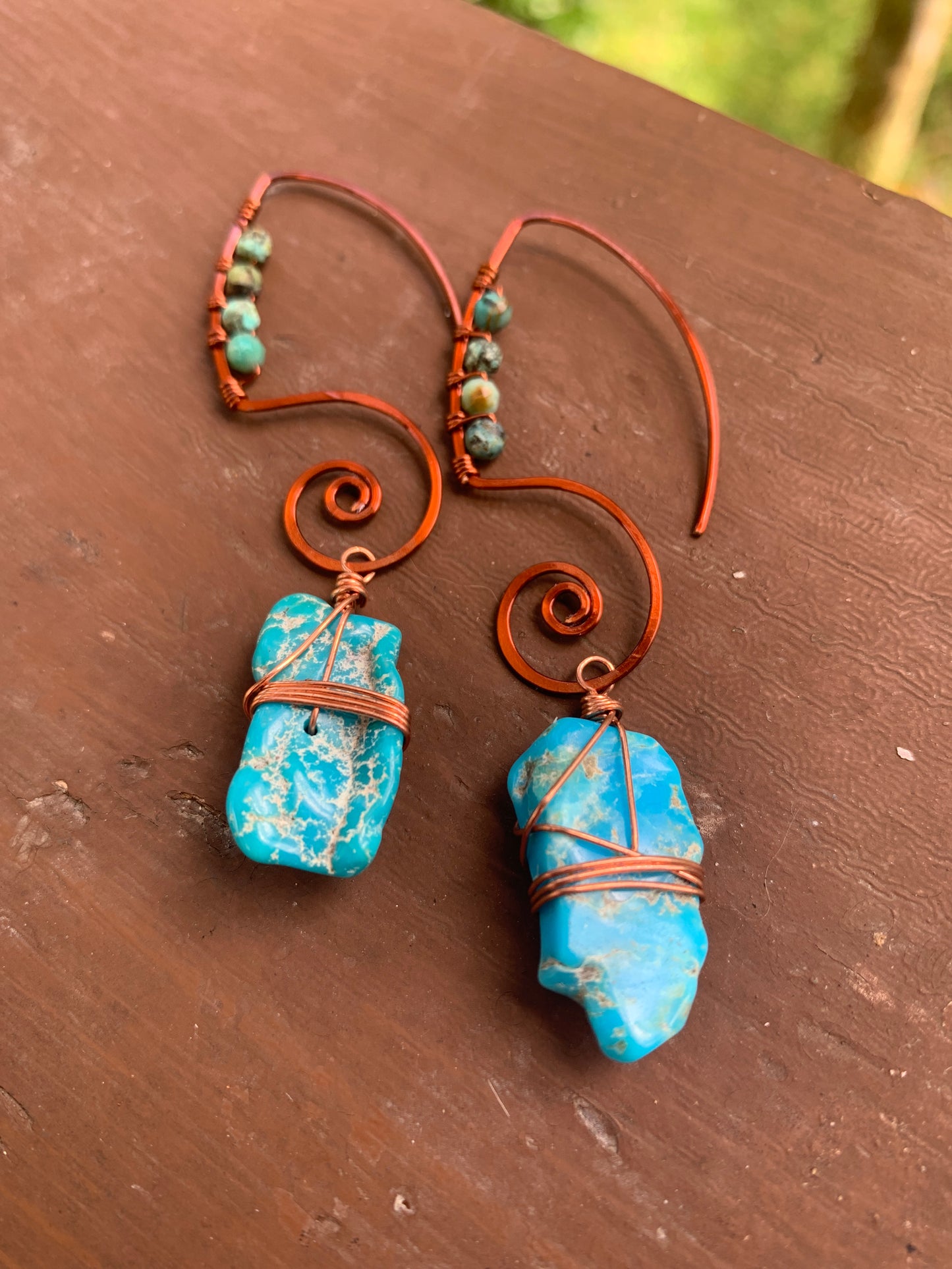 Turquoise and Copper Earrings