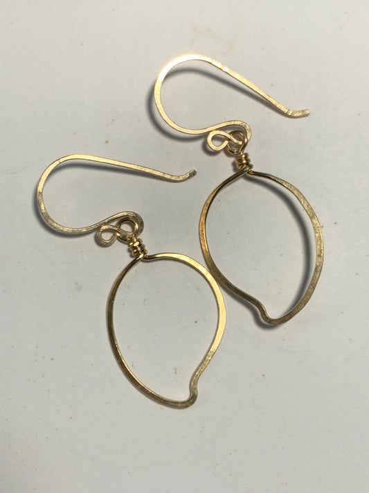 Gold Filled Leaf Earrings, 14kt Goldfilled