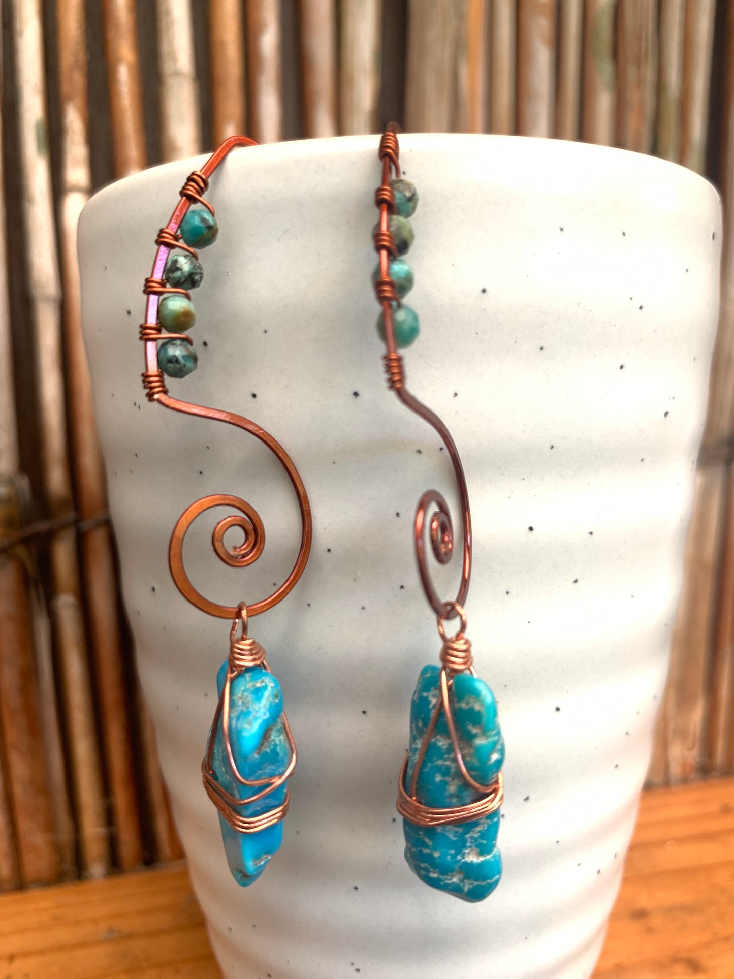 Turquoise and Copper Earrings