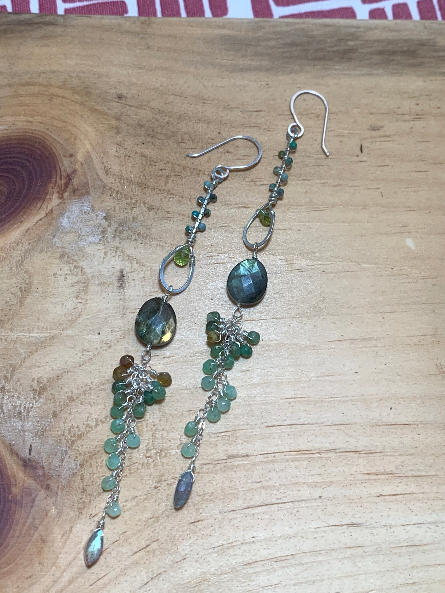 Green Gemstones Sterling Silver Earrings