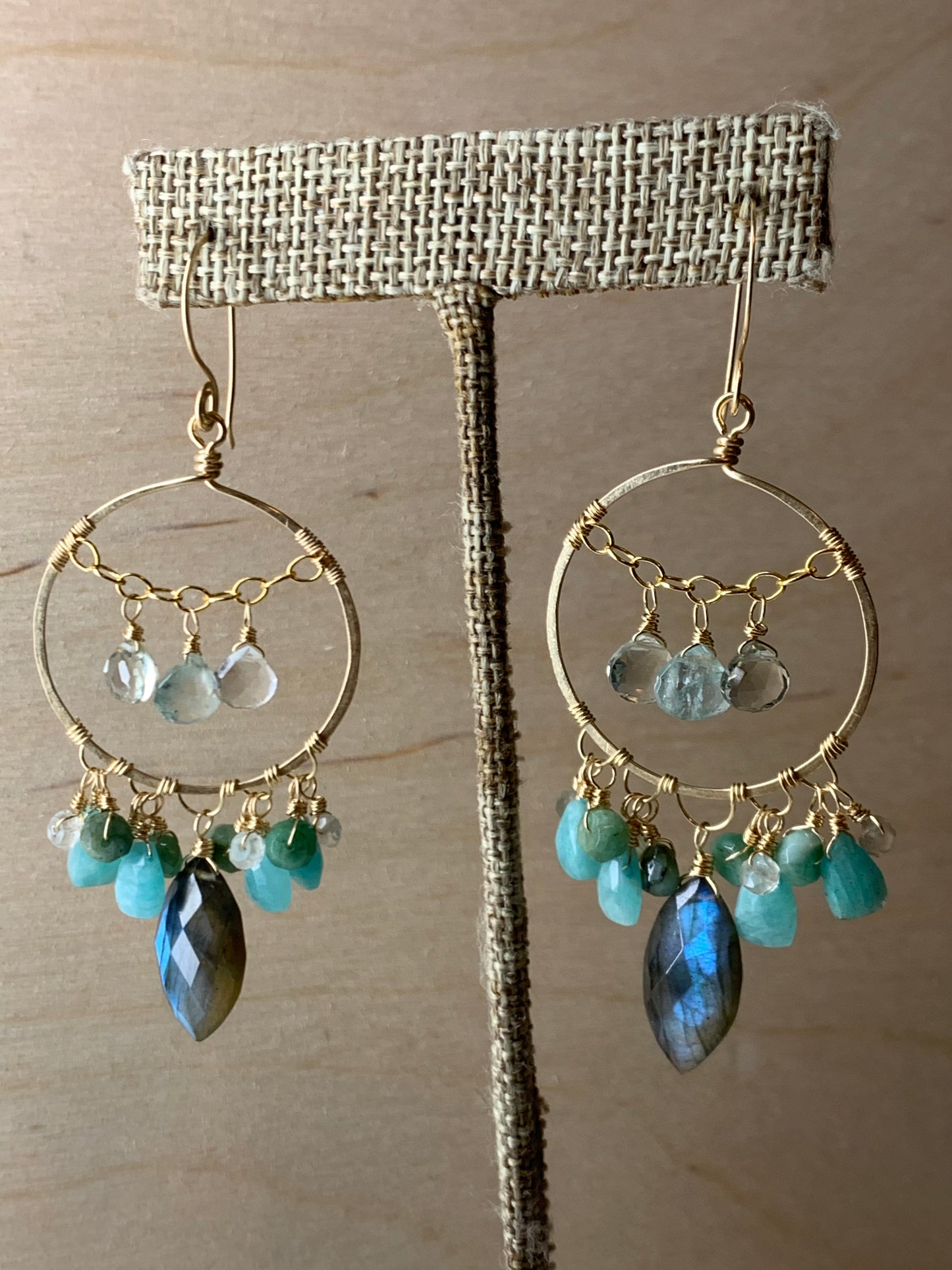 Faceted Labradorites 14kt Gold Filled Earrings, Amazonite. Emeralds. Aquamarine, Green Amethysts,
